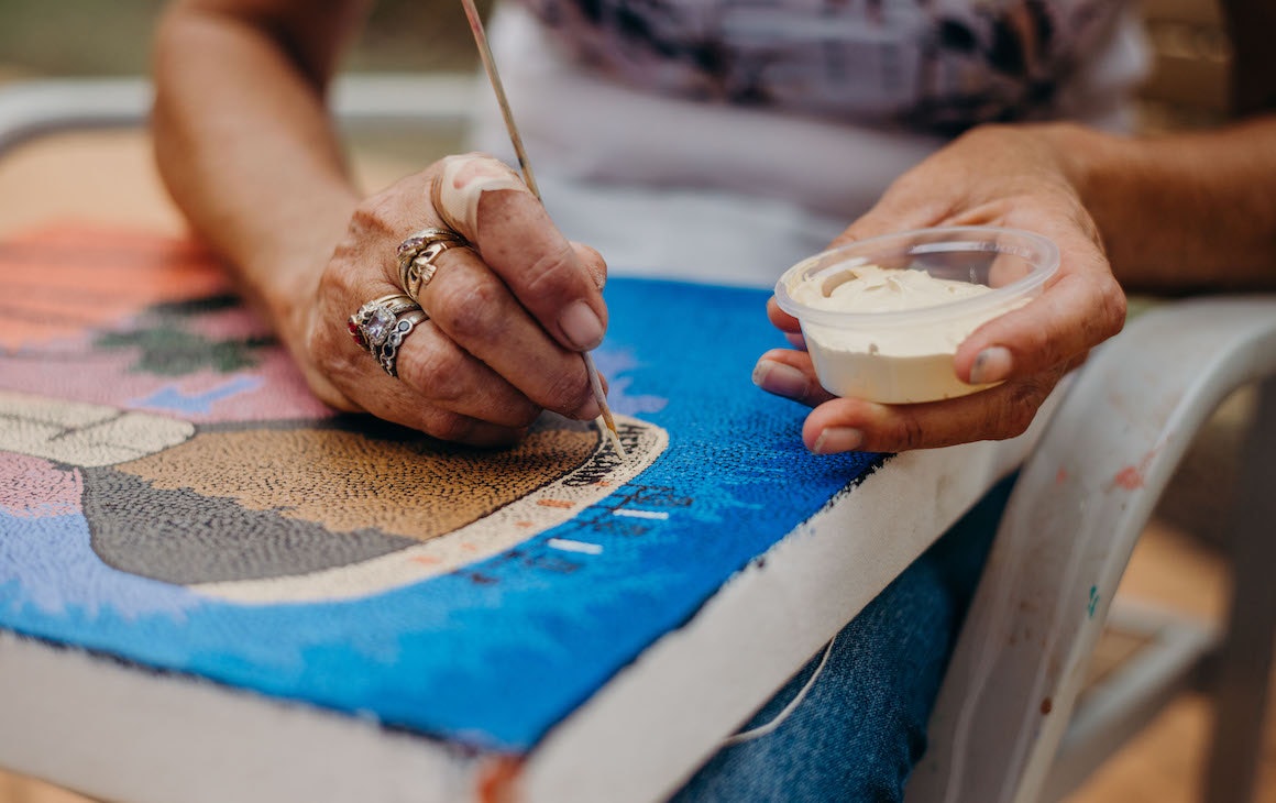A hand painting on canvas.